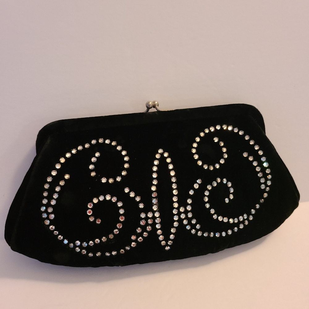 Magid Velvet Kiss-Lock purse Rhinestones - Picture 2 of 6
